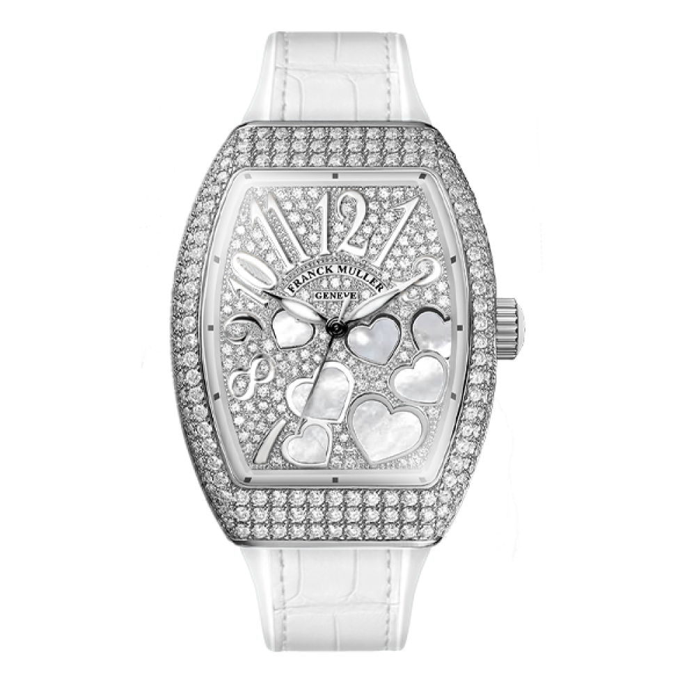 Franck Muller Vanguard Lady Heart White Full Diamonds